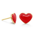 Lauren G. Adams Girls Baby Hearts Post Earrings (Gold/Red)